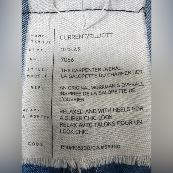 Current/Elliott The Carpenter Overall in Salton Sea Medium Wash Size 0/XS - Picture 11 of 16
